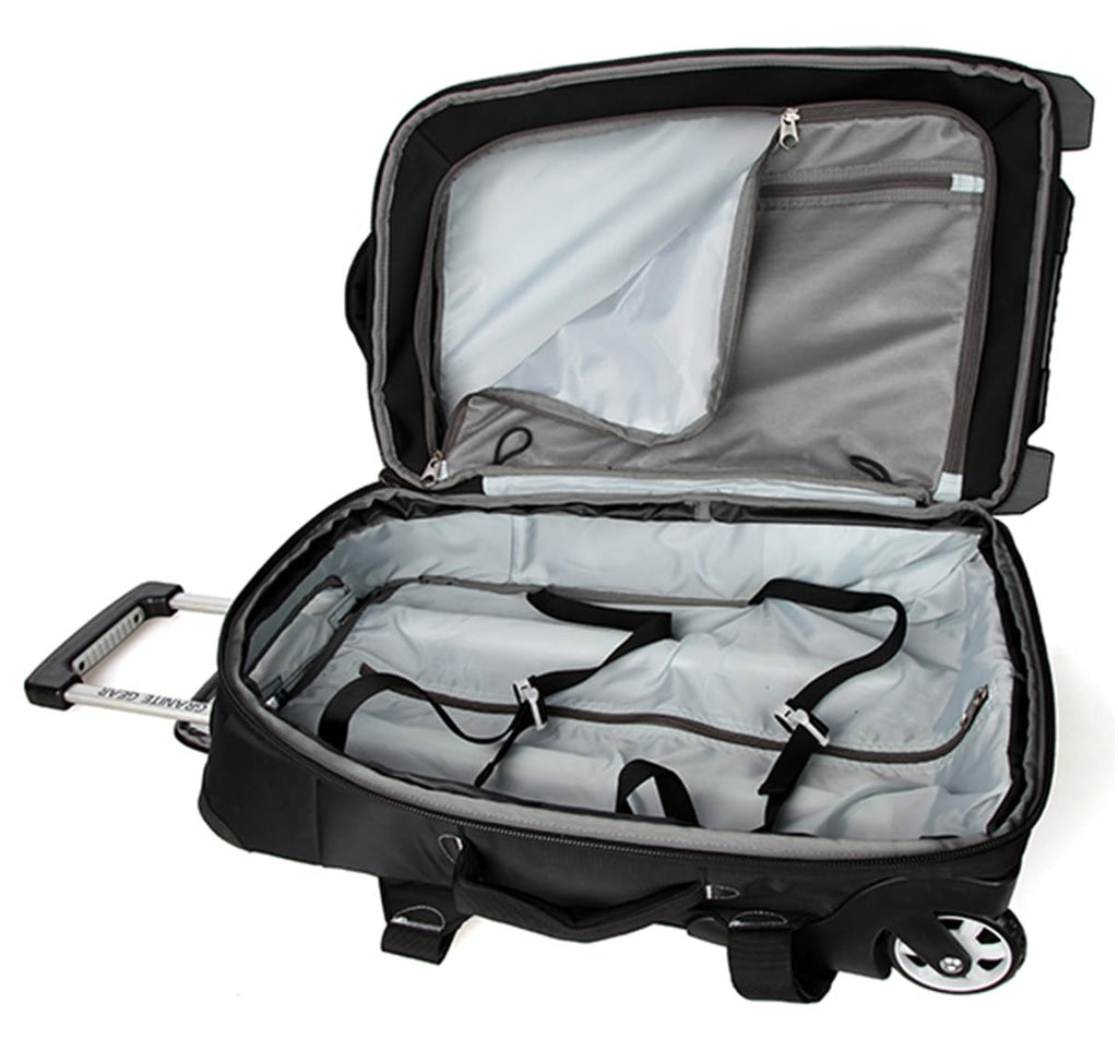 Granite Gear 53L Water - Resistant Wheeled Duffel Suitcase – Carry - On Softcase Luggage with Backpack Straps, Durable Travel Tote with Rolling Wheels