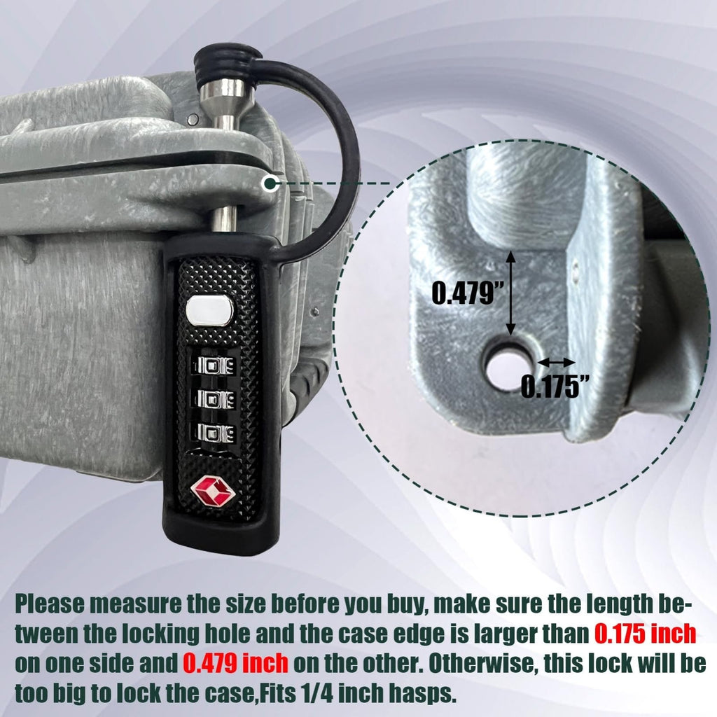 Gun Case Lock TSA Approved Locks for Gun Case,Cut - Proof Padlock for Guns/Rifles/Hard Pistol Cases/Firearms/Handguns/Revolvers/Camera/Drone/Equipments/Instruments/Tools Protective Hard Cases(Black)