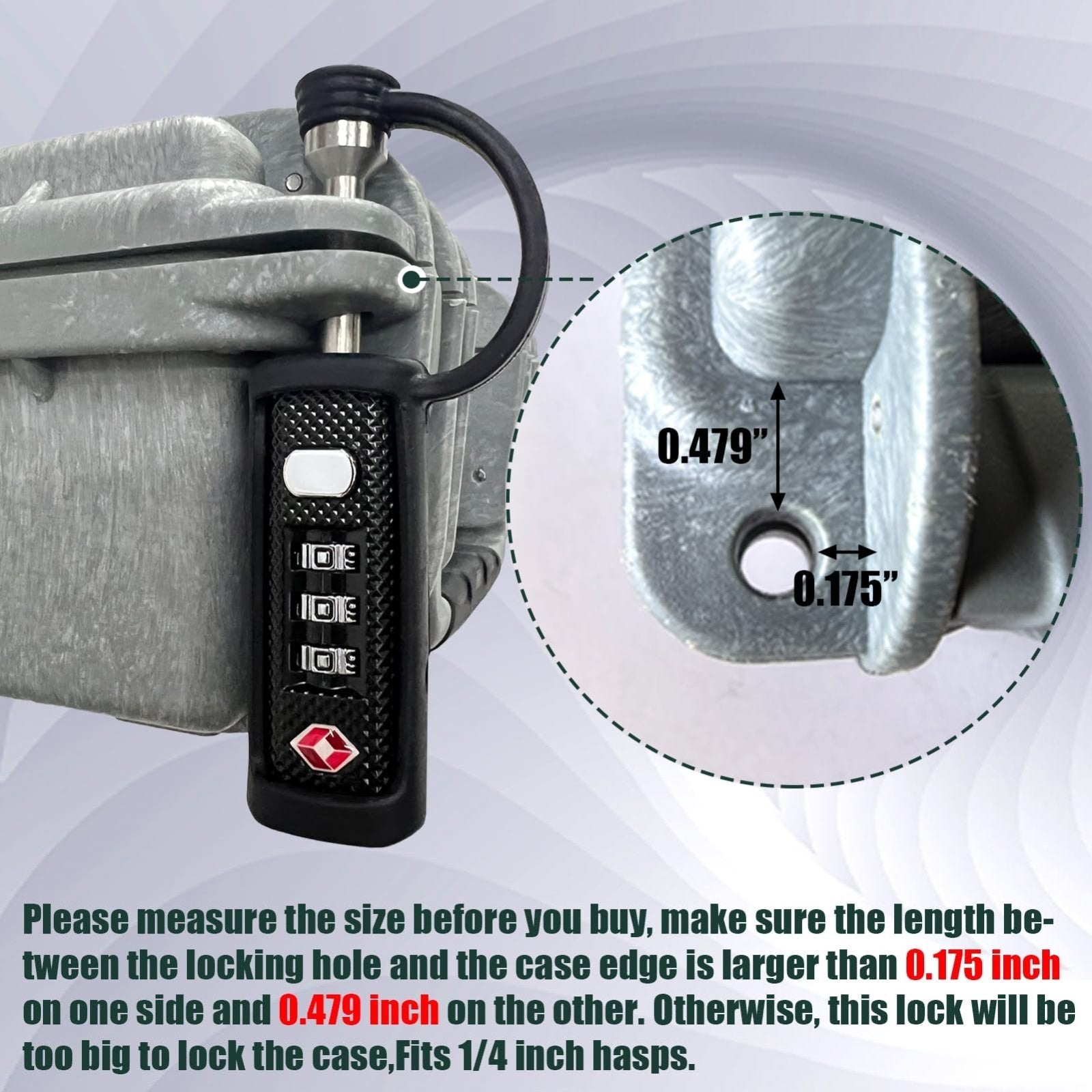 Gun Case Lock TSA Approved Locks for Gun Case,Cut - Proof Padlock for Guns/Rifles/Hard Pistol Cases/Firearms/Handguns/Revolvers/Camera/Drone/Equipments/Instruments/Tools Protective Hard Cases(Black)