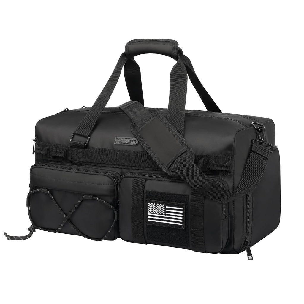 Gym Bag Water-Resistant Sports Duffel,Portable Lightweight Gym Bag,Sports Duffel Bags for Women&Men for Camp, Fitness, and Short Tours, Dance - The Red Flag area allows for DIY