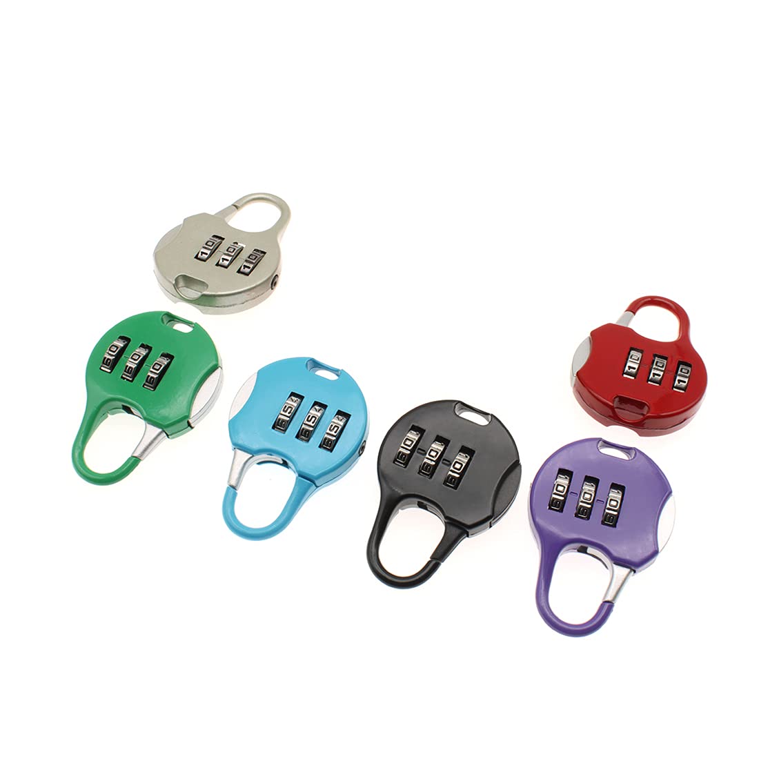HAJXZH 6 Pcs Luggage Combination Locks Padlock 3 Digit Zinc Alloy Password Padlock Small Safe Combination Padlock Backpacks Bags Schoolbags for Suitcases Luggage Briefcases (6 Colors) 彩色混色