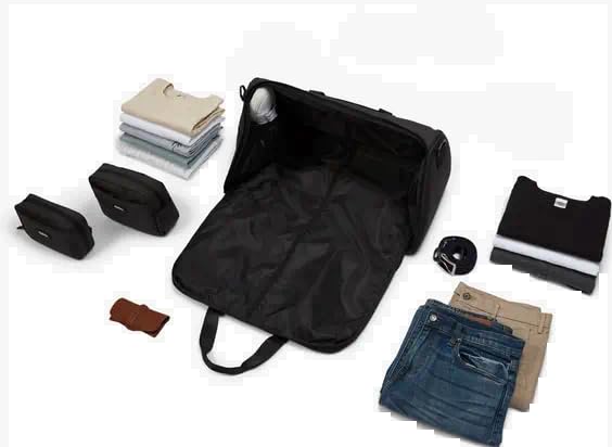 Halfday Convertible 2 - in - 1 Garment Duffel Weekender Bag 45L | Wrinkle - Free Travel, Hanging Suit Compartment, Shoe Pockets, Trolley Sleeve. Durable & Water - Resistant Carry - on, Shadow