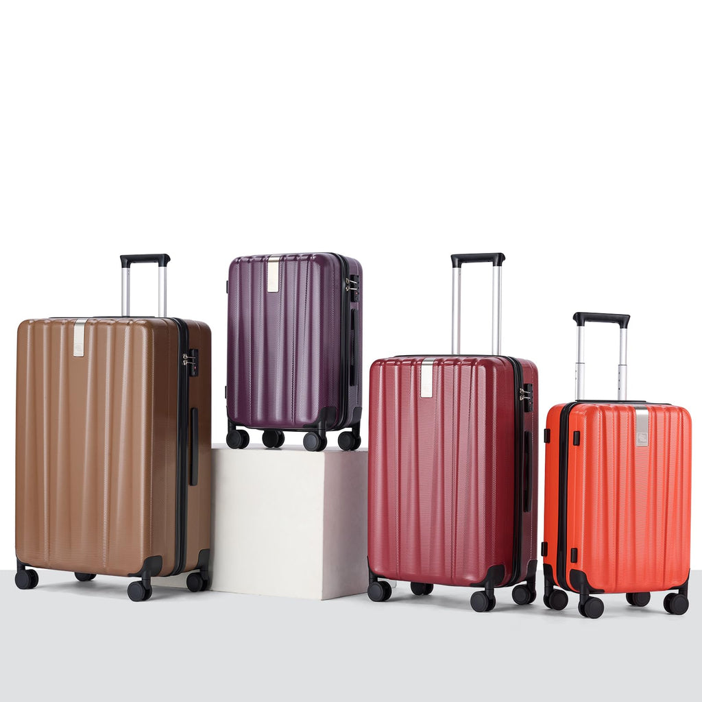 Hanke 20 Inch Carry On Luggage 22x14x9 Airline Approved Lightweight PC Hard Shell Suitcases with Wheels Travel Luggage Rolling Suitcase Travel Luggage Bag Christmas Gifts for Birthday （Burgundy）