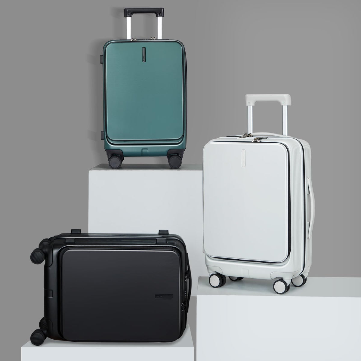 Hanke 20 Inch Carry On Luggage with Wheels, Hard Shell Suitcases TSA Approved Travel Luggage Carry - On Hard Case Luggage(Blackish Green)