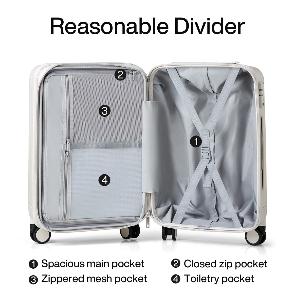 Hanke 7 Sets (Pink) Travel Organizer Bags and 24 Inch Expandable Checked Luggage(Ivory White), Compressible Expandable Packing Organizers,Packing Cubes for Travel