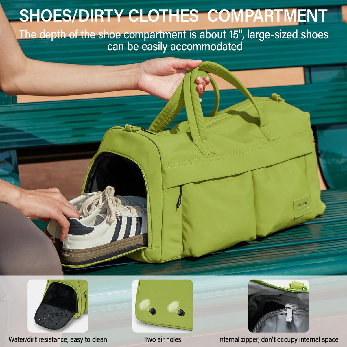 Hanke Cloud Carry On Luggage Bags for Travel Carry On Bag for Women Lightweight Travel Tote Bag Overnight Weekender Bag,Jungle Green