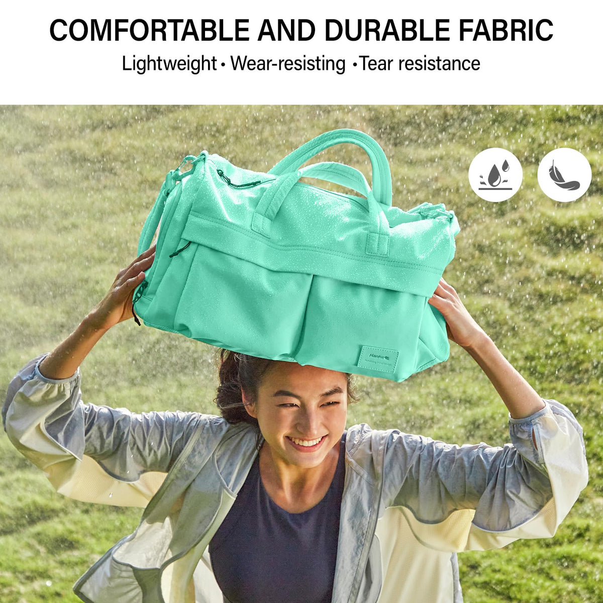Hanke Cloud Carry On Luggage Bags for Travel Carry On Bag for Women Lightweight Travel Tote Bag Overnight Weekender Bag,Mint Green