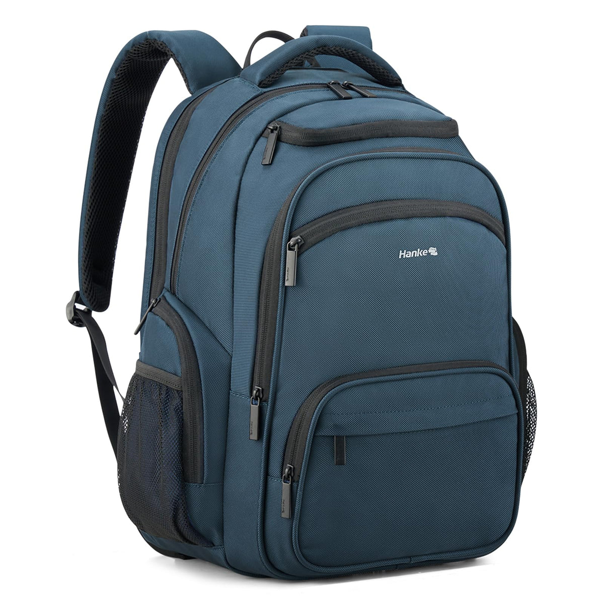 Hanke College Laptop Backpack Multi-Pocket, 18-Inch Large Travel Backpack for Men Women, Water Resistant College Bookbag for 15.6 Inch Laptop, Casual Daily Personal Item Airline Approved,Navy Blue