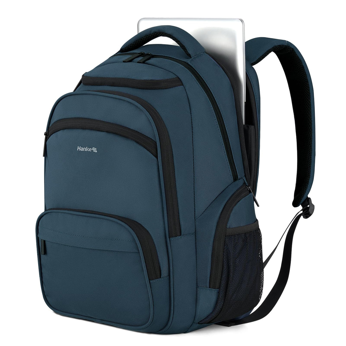 Hanke College Laptop Backpack Multi - Pocket, 18 - Inch Large Travel Backpack for Men Women, Water Resistant College Bookbag for 15.6 Inch Laptop, Casual Daily Personal Item Airline Approved,Navy Blue