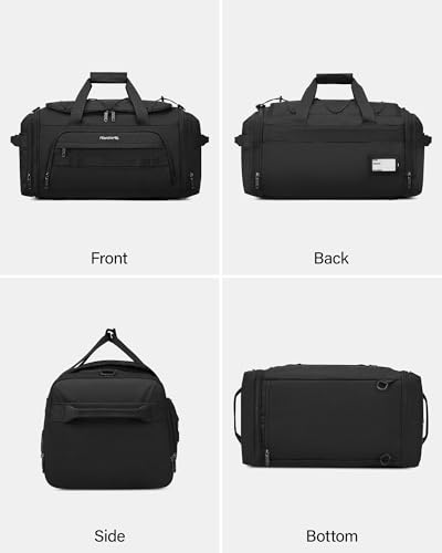 Hanke Duffle Bag for Travel, Dual Expandable 45L - 55L Carry On Duffel, 3 In 1 Weekender Tote, Water Resistant Overnight Bag with 15.6" Compartment for Men Women, Caribbean Blue