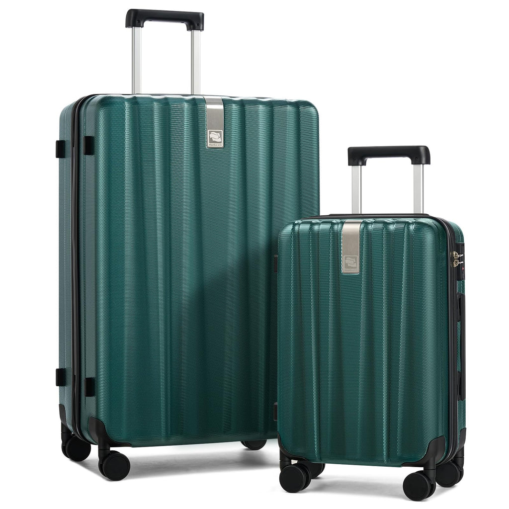 Hanke Hardshell Luggage Sets 2 Piece Extra Large Suitcases with Lock,28 Inch Luggage with Spinner Wheels, Travel Suitcase for Women Men 20 29Inch,Blackish Green
