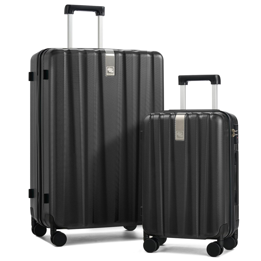 Hanke Hardshell Luggage Sets 2 Piece Extra Large Suitcases with Lock,28 Inch Luggage with Spinner Wheels, Travel Suitcase for Women Men 20 29Inch,Jet Black