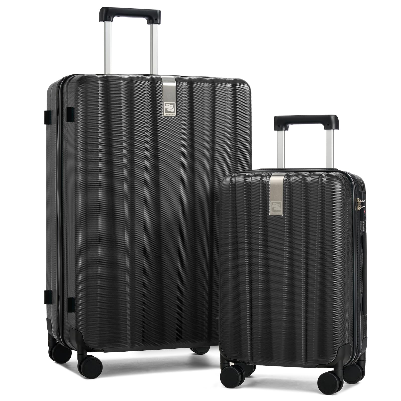 Hanke Hardshell Luggage Sets 2 Piece Extra Large Suitcases with Lock,28 Inch Luggage with Spinner Wheels, Travel Suitcase for Women Men 20 29Inch,Jet Black