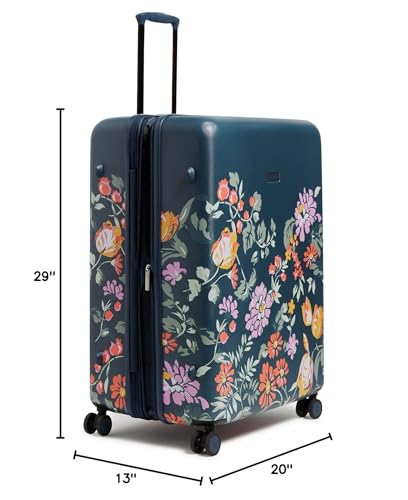 Hardside Rolling Suitcase Luggage, Fresh - Cut Floral Green, 29" Check In