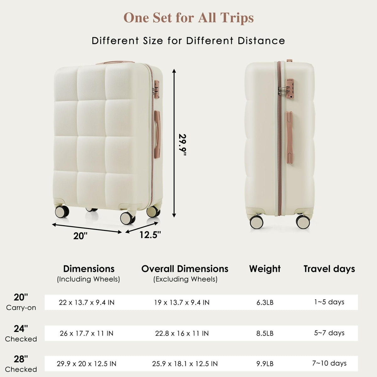 Hardside Suitcase with Spinner Wheel Lightweight TSA Lock