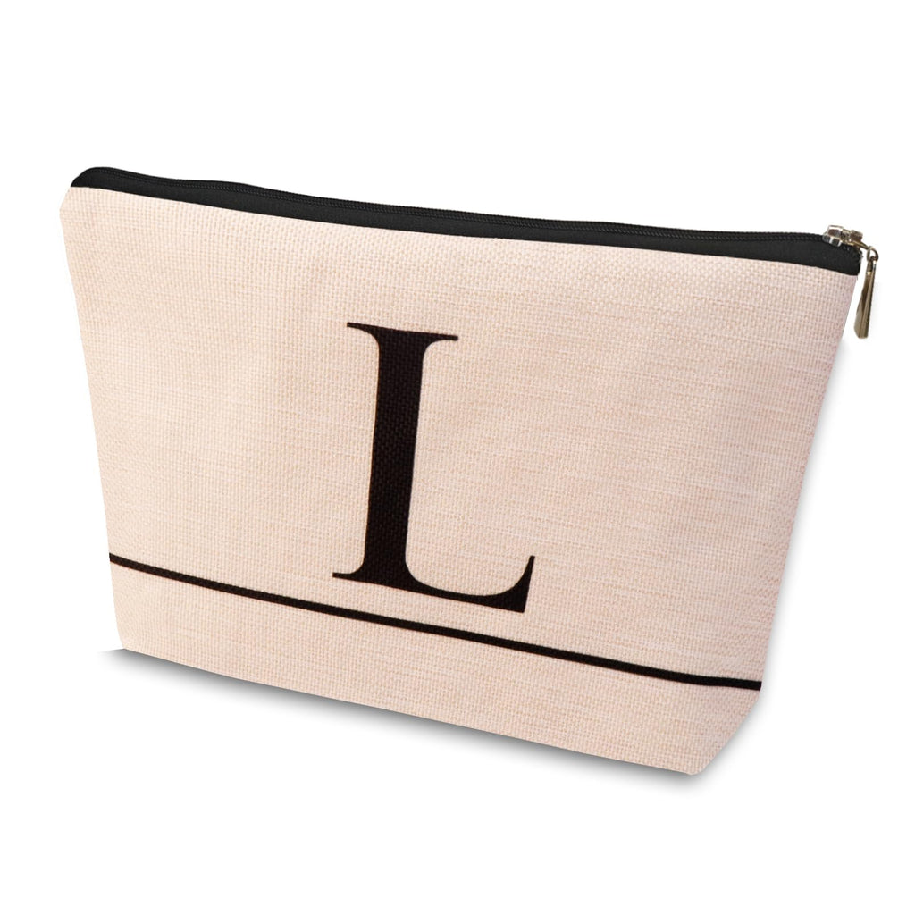 HDYHDY Letter A-Z Initial Personalized Makeup Bags, Birthday Gifts for Women, Monogrammed Gifts for Women Mom Sister Best Friend Bride Bridesmaid, Mothers Day, Christmas, Small Travel Cosmetic Bag (L)