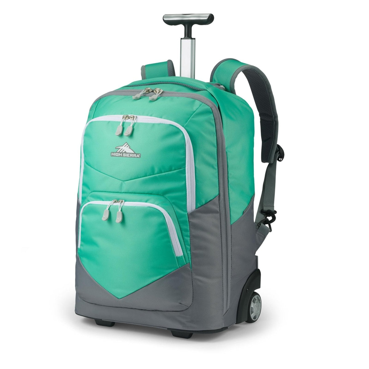 High Sierra Freewheel Pro Wheeled Backpack with 360 Degree Reflectivity, Adjustable Handle, Large Main Compartment, and Laptop Sleeve, Aquamarine