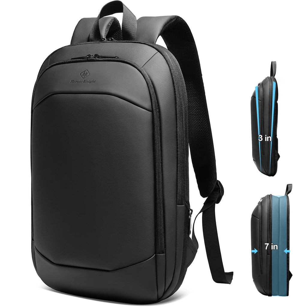 hk Slim Laptop Backpack, Lightweight Expandable High-Tech Business Work Backpack for Men Women,15.6 Inch Anti-theft Waterproof Travel Backpack Durable College Casual Daypack Computer Laptop Bag-Black
