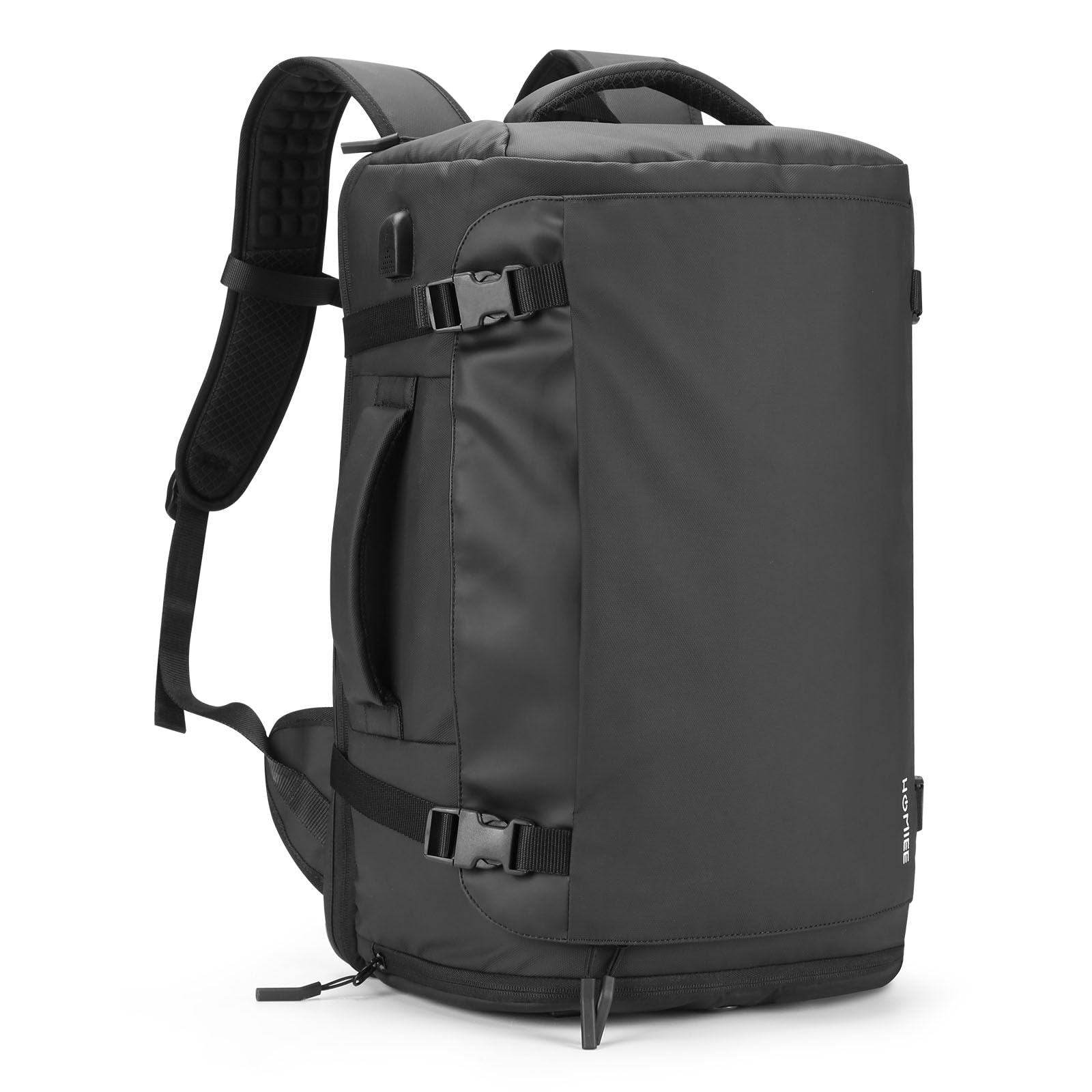 HOMIEE Travel Backpack 40L TSA Friendly Flight Approved Carry-on Luggage, Waterproof Business Computer Backpack Fits 17.3 Inch Laptop, Extra Large Weekender Bag with Shoe Compartment, Black