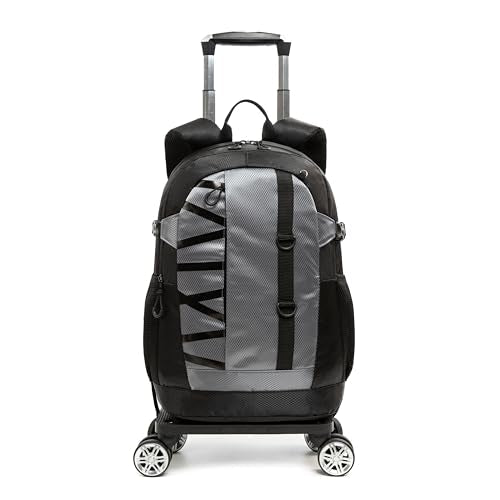 HTgroce Rolling Backpack with Wheels for Boys Roller Wheels Backpacks Big Kids Laptop Luggage Travel Suitcase for Teen Boys