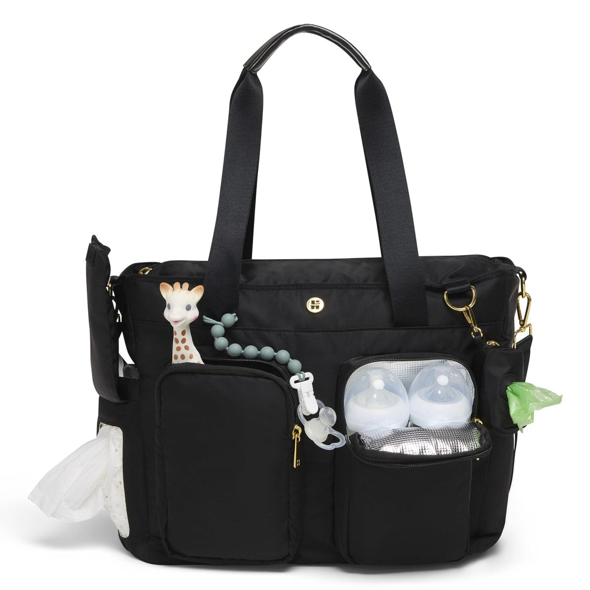 HUGGIES Carry All Weekender Tote Diaper Bag, Black