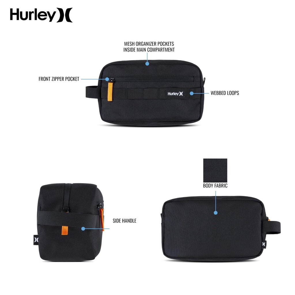 Hurley Unisex - Adults Small Items Travel Dopp Kit, Silver Lining, One Size