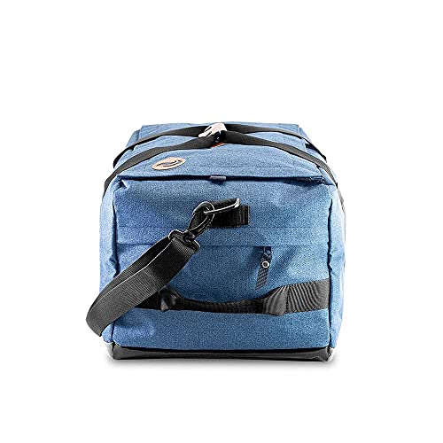 Hybrid Backpack/Duffle - Smell Proof - Weather Resistant - With Combo Lock (Navi Denim) US PATENT NUMBER D819327
