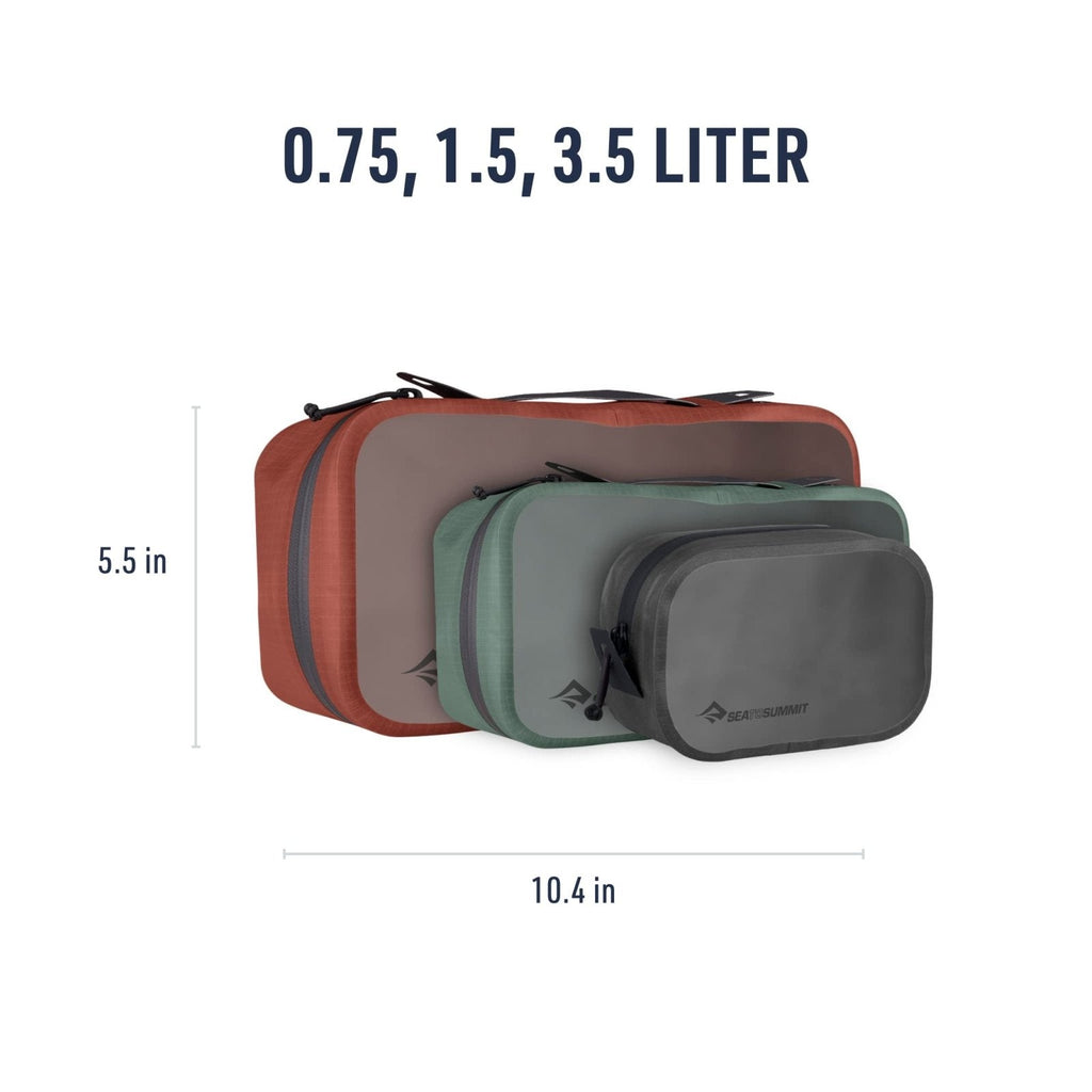 Hydraulic Packing Cube Set - 0.75L, 1.5L, 3.5L