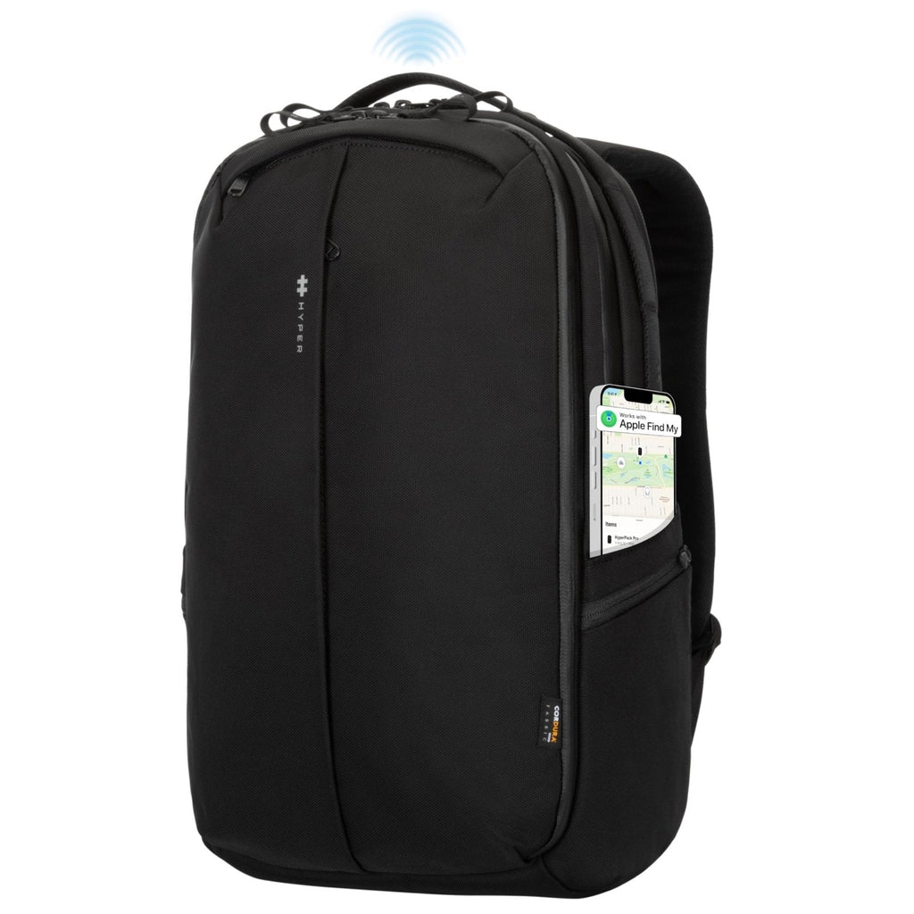 HyperPack Pro 22L Slim Travel Backpack with 'Find My' Compatibility - Fits up to 16” Laptop. Anti Theft w/RFID Protective Pocket.