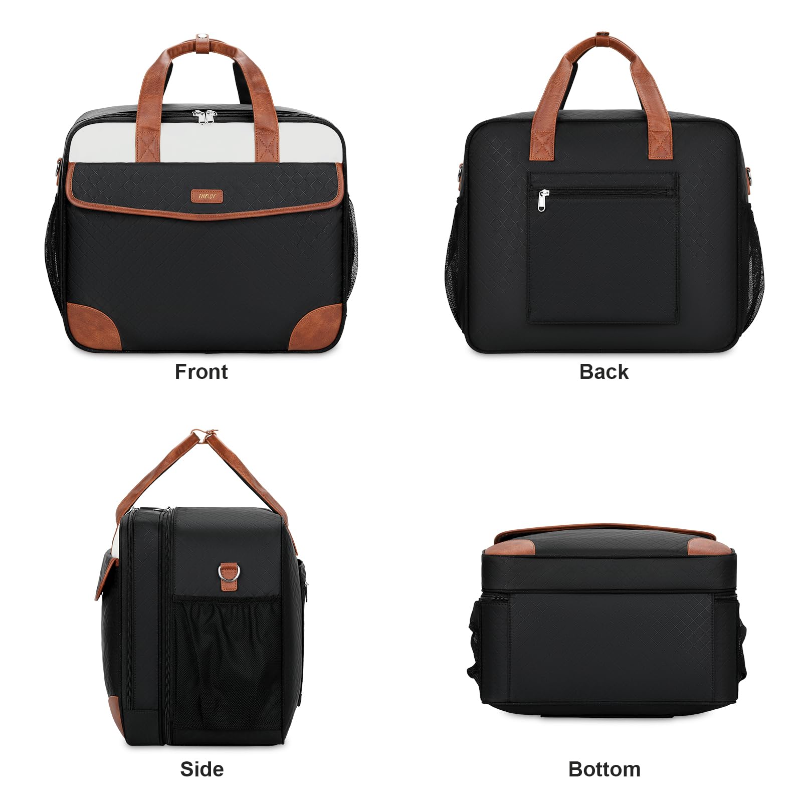 IBFUN Rolling Laptop Bag, Rolling Briefcase for Women with Detachable Dolly Underseat Carry on Luggage with Wheels Fits Up to 15.6 Inch Computer with Shoulder Teacher Tote for Business Work Travel