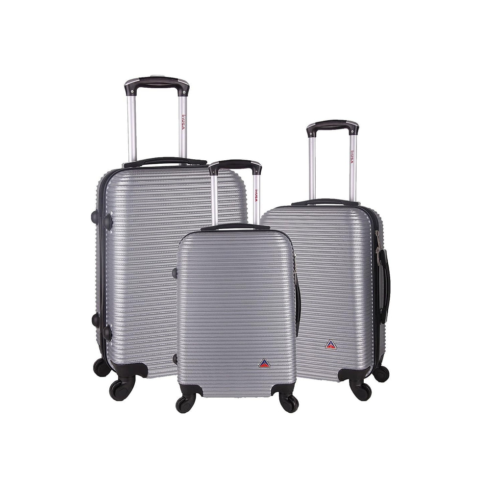 InUSA 3 - Piece Hardside Spinner Luggage Set - Silver