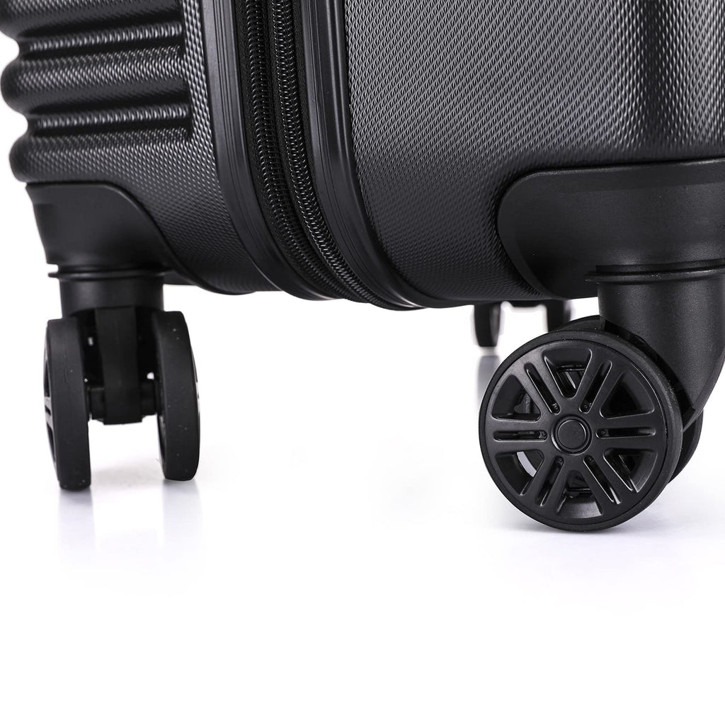 InUSA ALLY Travel Suitcase with Spinner Wheels | Lightweight Ergonomic Handles and TSA Lock Spacious Traveling Suitcases | (20/24) 2 Piece Hardside Luggage Set | Black