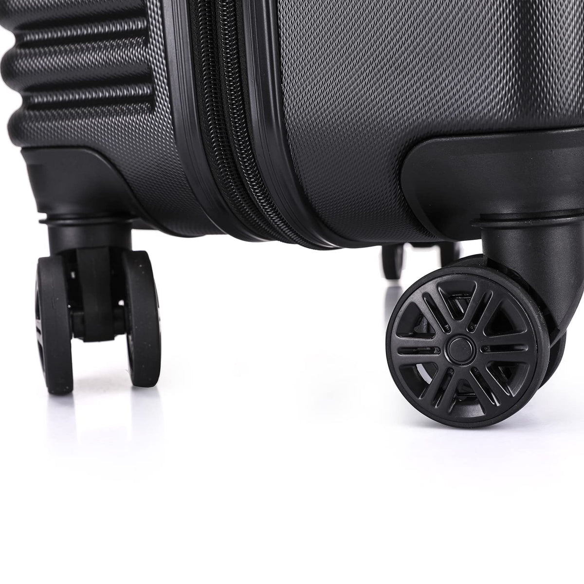 InUSA ALLY Travel Suitcase with Spinner Wheels | Lightweight Ergonomic Handles and TSA Lock Spacious Traveling Suitcases | (20/24) 2 Piece Hardside Luggage Set | Black