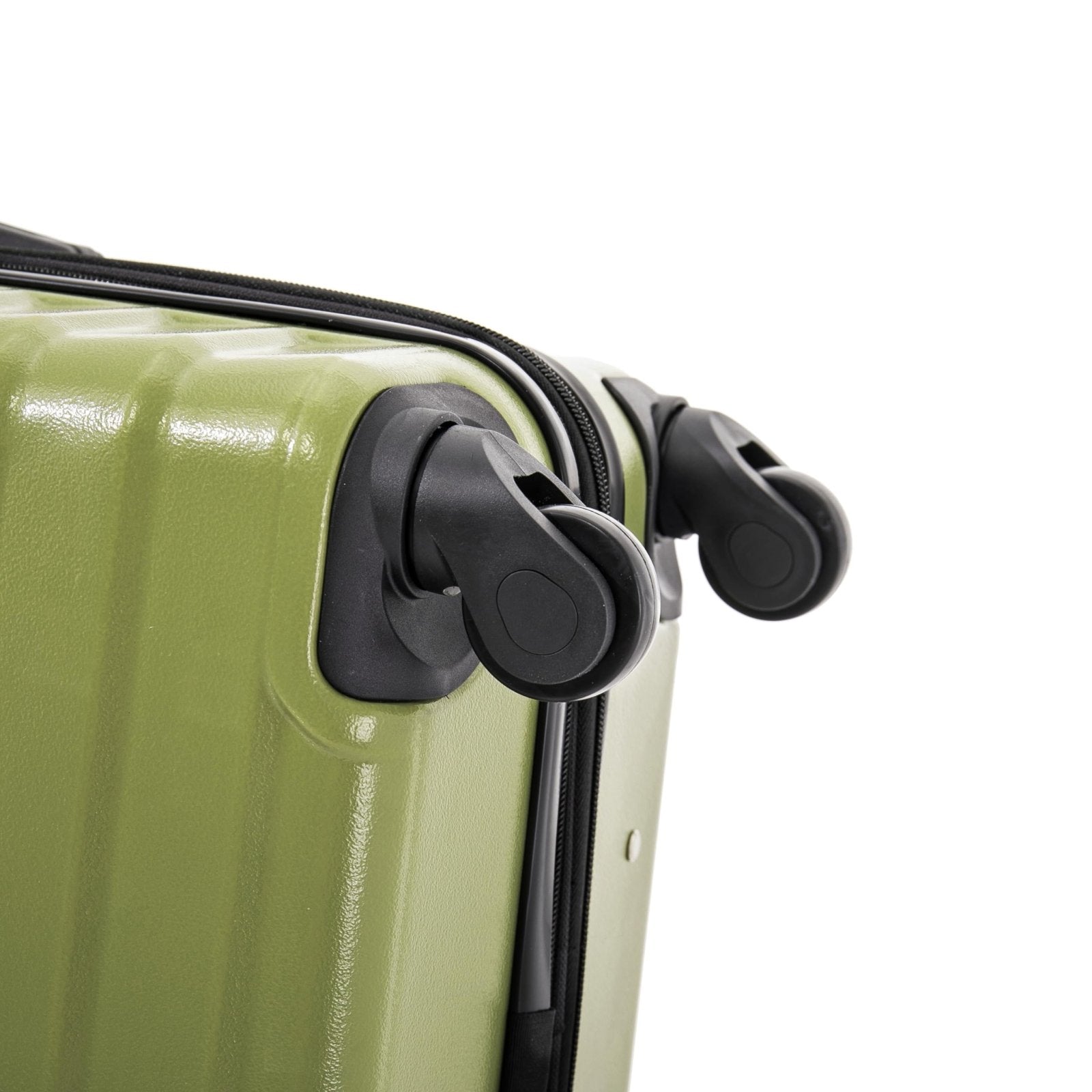 InUSA AURUM Hardside Luggage with Spinner Wheels | 20 in Durable Lightweight Carry on Suitcase for Travel | Zipper Clouser Suit Case with Gel Handles and Trolley | Green