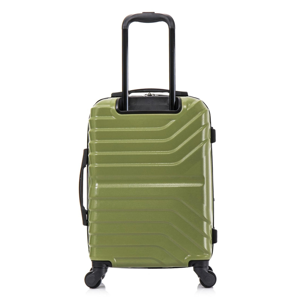 InUSA AURUM Hardside Luggage with Spinner Wheels | 20 in Durable Lightweight Carry on Suitcase for Travel | Zipper Clouser Suit Case with Gel Handles and Trolley | Green
