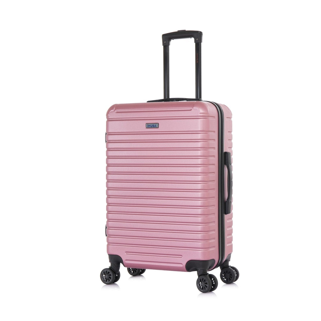 InUSA DEEP Luggage with GEL Handle | Spacious Traveling Suitcases, Travel Suitcase with Dual Spinner Wheels and Studs | 24 Inch Medium Hardside Luggage | Rose Gold