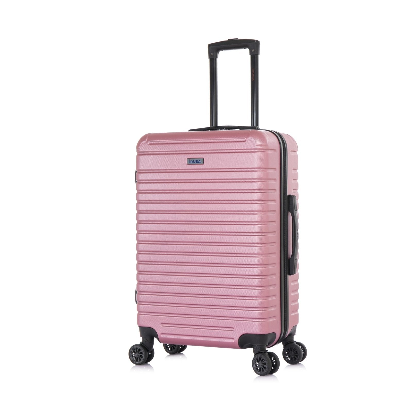 InUSA DEEP Luggage with GEL Handle | Spacious Traveling Suitcases, Travel Suitcase with Dual Spinner Wheels and Studs | 24 Inch Medium Hardside Luggage | Rose Gold