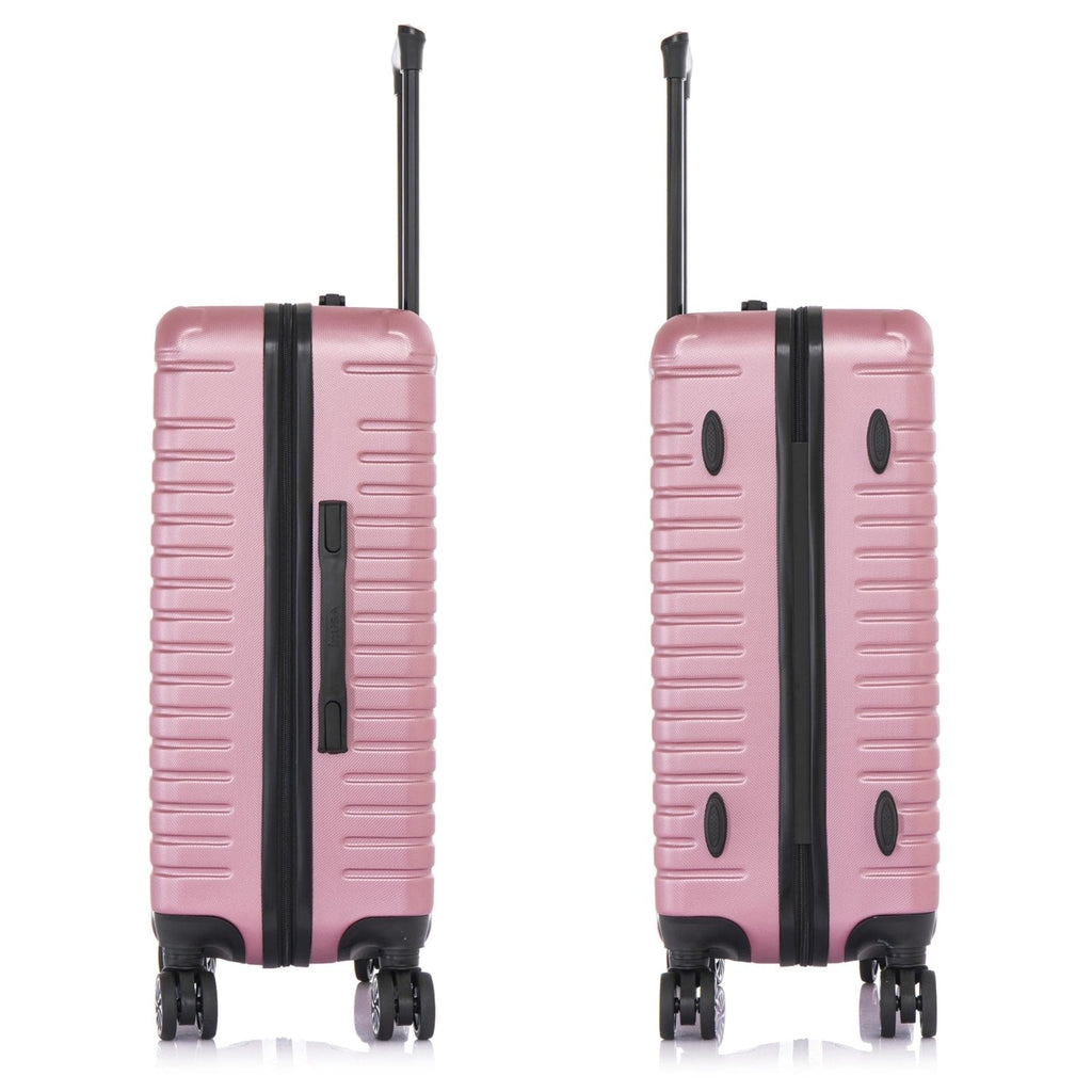 InUSA DEEP Luggage with GEL Handle | Spacious Traveling Suitcases, Travel Suitcase with Dual Spinner Wheels and Studs | 24 Inch Medium Hardside Luggage | Rose Gold