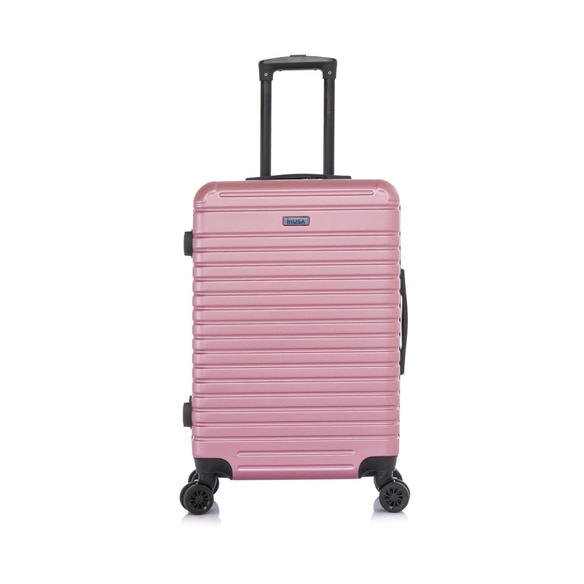 InUSA DEEP Luggage with GEL Handle | Spacious Traveling Suitcases, Travel Suitcase with Dual Spinner Wheels and Studs | 24 Inch Medium Hardside Luggage | Rose Gold