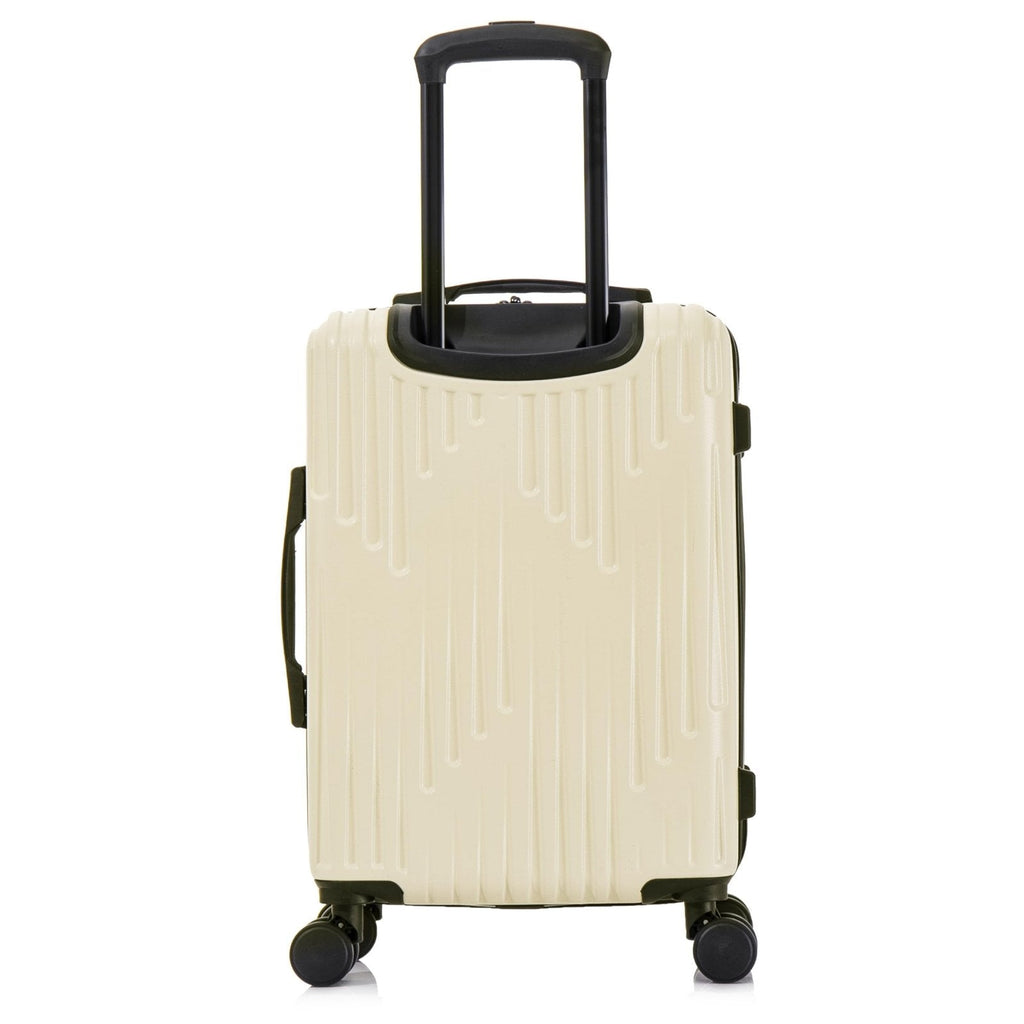 InUSA DRIP Hardside Luggage with Spinner Wheels | 20 in Durable Lightweight Carry on Suitcase for Travel | Zipper Clouser Suit Case with Gel Handles and Trolley | Sand