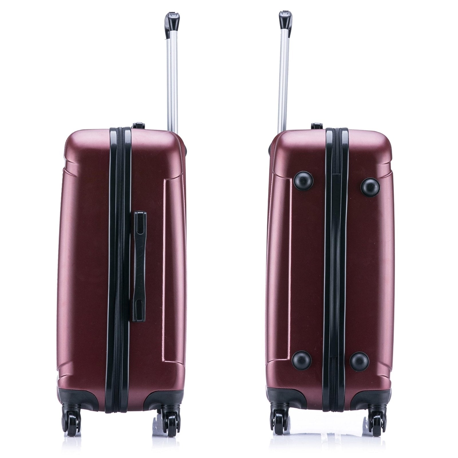 InUSA PILOT Luggage with Ergonomic Handles | Spacious Travel Suitcase with Four Spinner Wheels and Studs | 20 Inch Hardside Carry - On Spinner Luggage | Wine