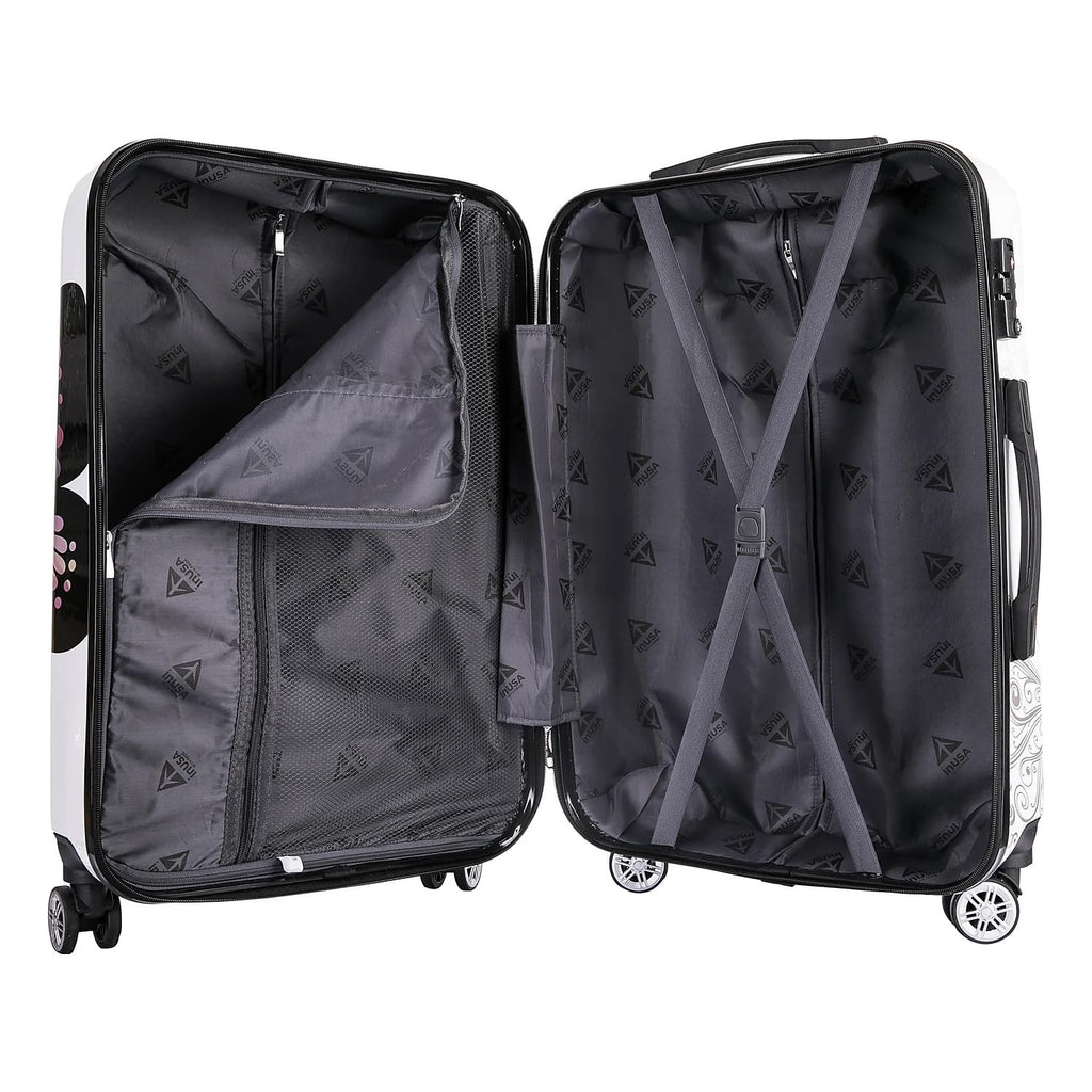 InUSA Prints PC/ABS Plastic 4 - Wheel Spinner Luggage, Butterfly (IUAPC00M - BUT)