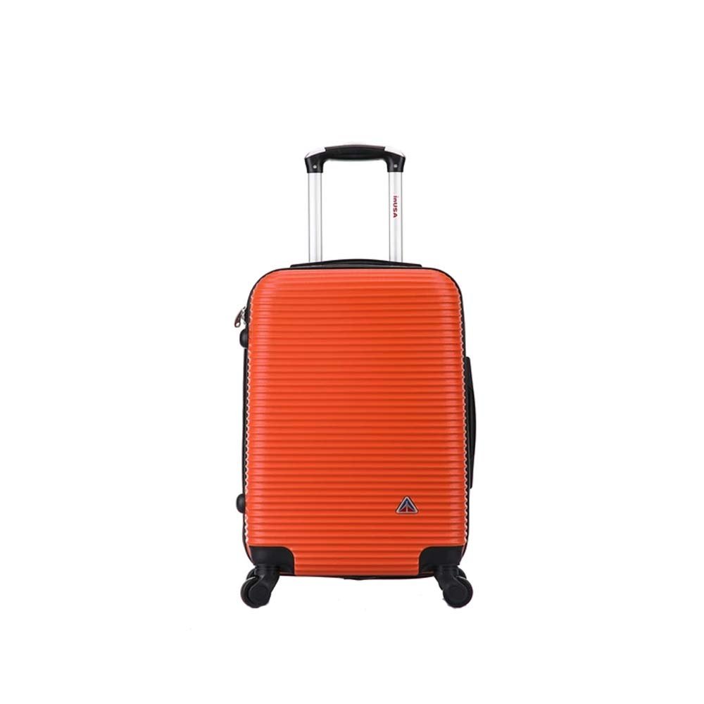 InUSA ROYAL Hardside Luggage with Ergonomic Handles | Spacious Travel Suitcase with Four Spinner Wheels and Studs | 20 Inch Hardside Carry - On Spinner Luggage | Orange