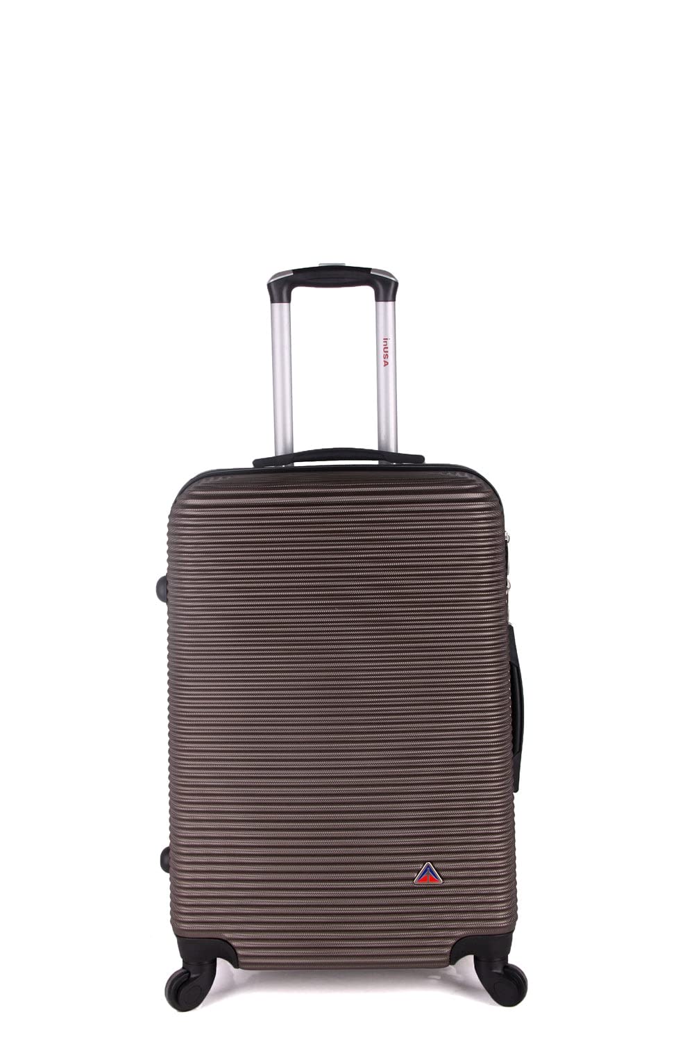 InUSA ROYAL Hardside Spinner Luggage with Ergonomic Handles | Spacious Travel Suitcase with Four Spinner Wheels and Studs | 24 Inch Medium Hardside Spinner Luggage | Brown