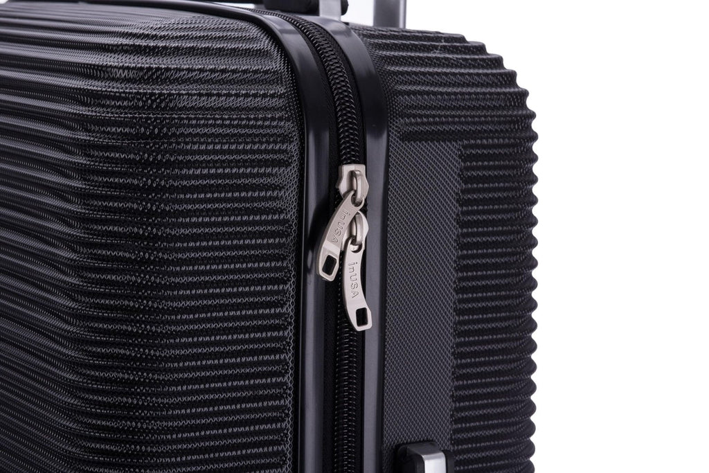 InUSA ROYAL Hardside Spinner Luggage with Ergonomic Handles | Spacious Travel Suitcase with Four Spinner Wheels and Studs | 28 Inch Large Hardside Spinner Luggage | Black