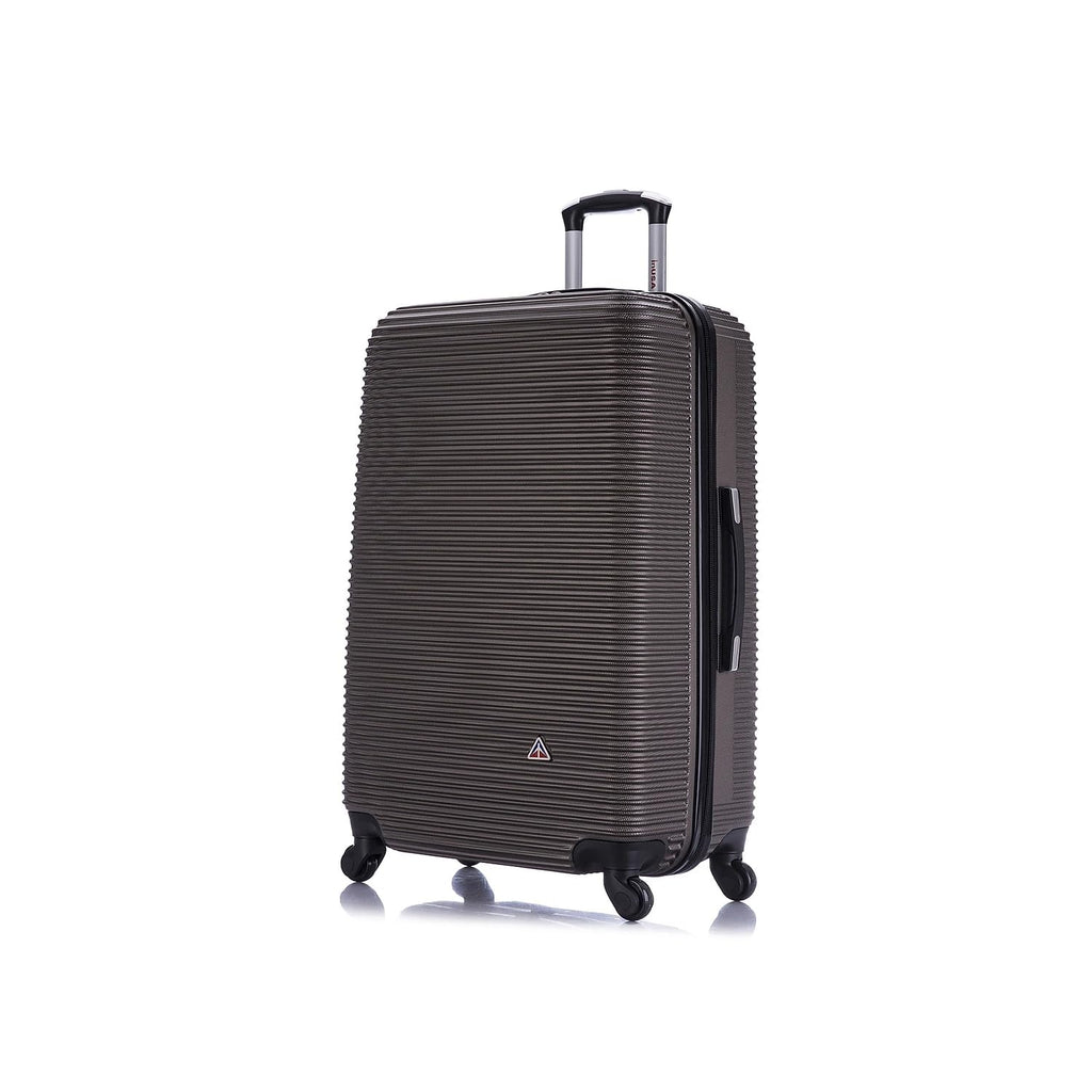InUSA Royal Large Plastic 4 - Wheel Spinner Luggage, Brown (IUROY00L - BRO)