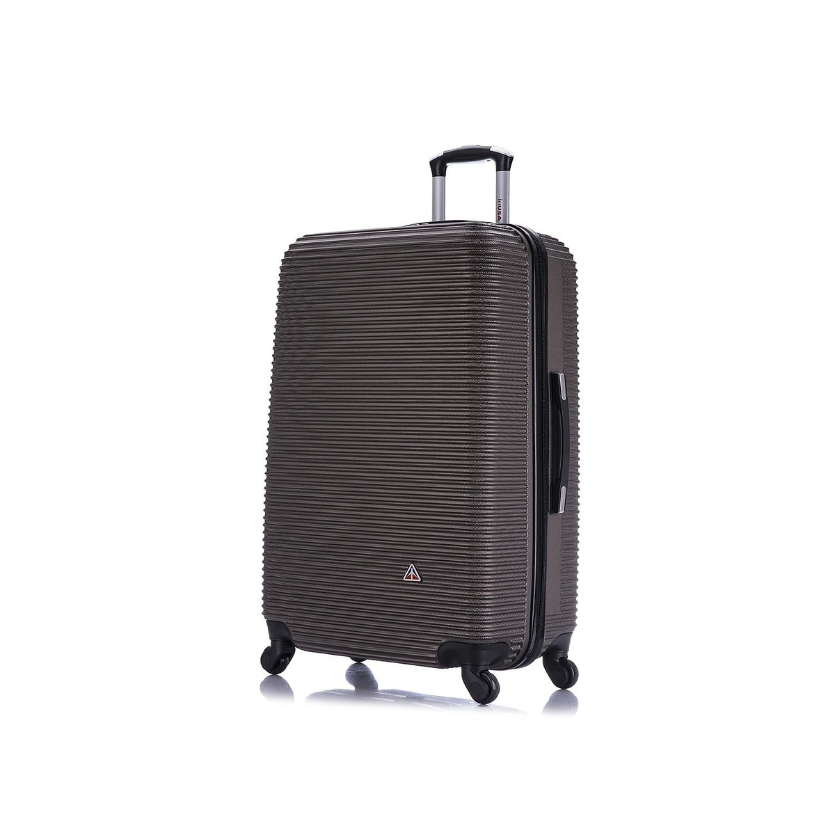 InUSA Royal Large Plastic 4 - Wheel Spinner Luggage, Brown (IUROY00L - BRO)