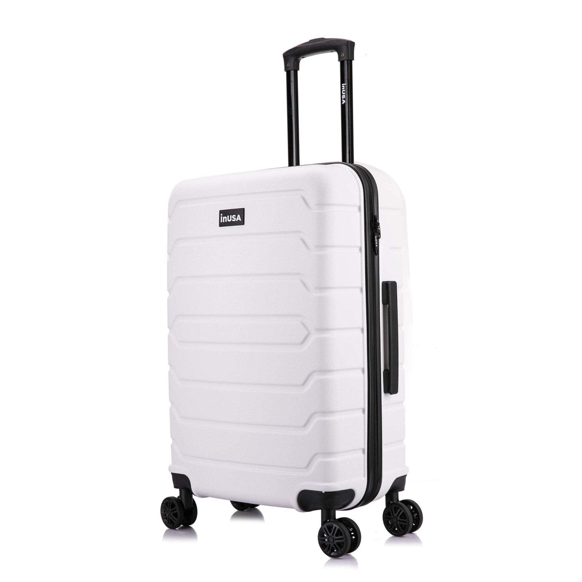 InUSA Trend 24" Hardside Suitcase, 4-Wheeled Spinner, TSA Checkpoint Friendly, White (IUTRE00M-WHI)