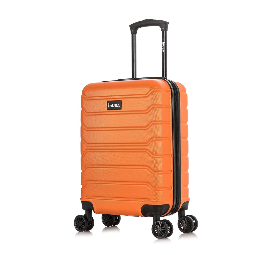 InUSA TREND Luggage with Spinner Wheels | Durable Lightweight Hardshell Suitcase, Travel bag with Handle and Trolley, 20-Inch Carry On Small Luggage | Orange