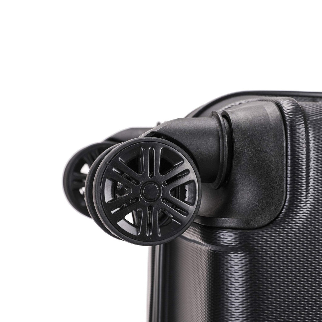 InUSA Trend Plastic 3 - Piece Luggage Set, Black (IUTRESML - BLK)